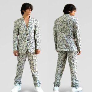 Men’s Cashanova Cream | Green | Black Suit NWT